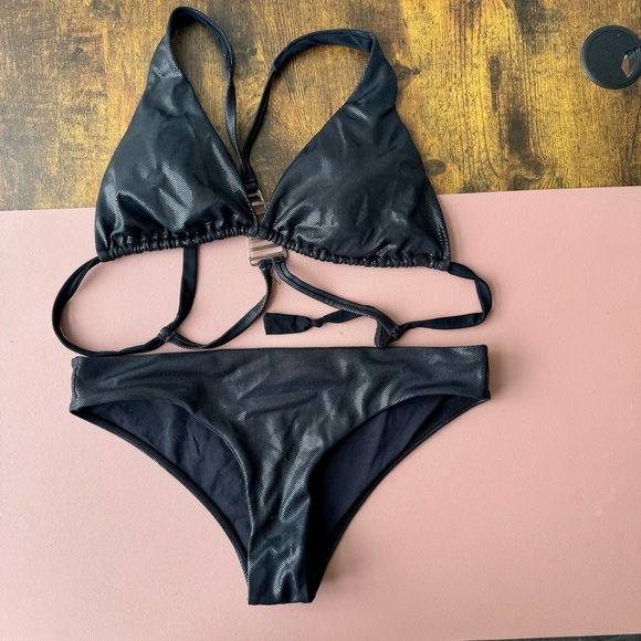 Swimwear two-piece black size M TOUCHE BALNEAIRE  VGUC - Picture 2 of 11